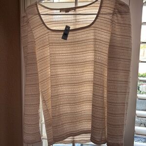 Loft sweater Cream with Good threading across size large petite